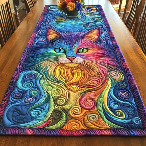Floral Fire Cat WN1806036CL Quilted Table Runner