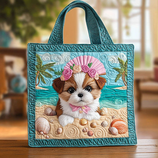 Graceful Shih Tzu QA1112039CL Quilted Tote Bag