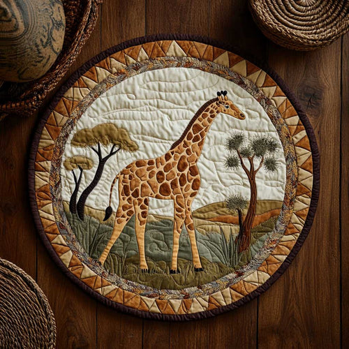 Twilight African Giraffe WN0304060CL Quilted Round Mat
