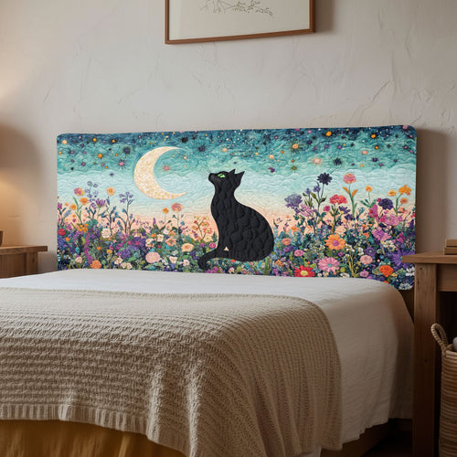 Starry Feline Dream CW2212035CL Quilted Headboard Slipcover