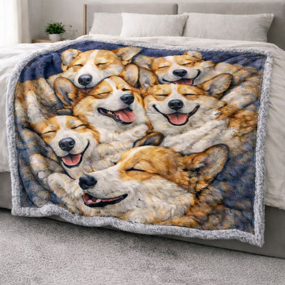 Corgi Cuddle CP1701002CL Faux Fur Throw Blanket