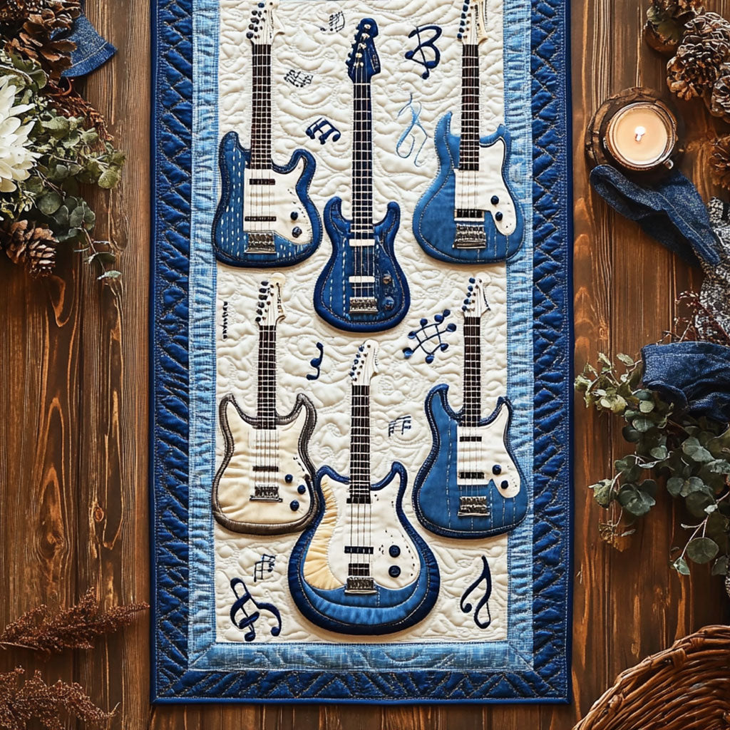 Guitar Dreams WN0407106CL Quilted Table Runner
