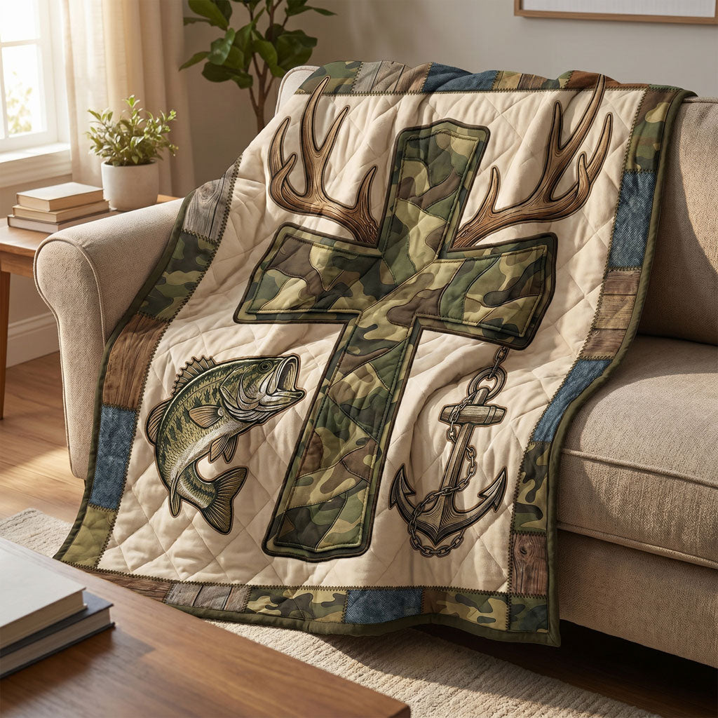 Faith And Outdoors Camo Cross WN1004005CL Quilt