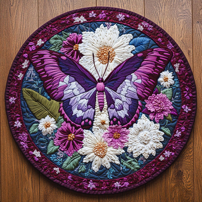Butterfly Velvet WN0207013CL Quilted Round Mat