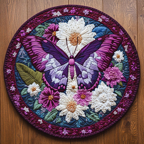 Butterfly Velvet WN0207013CL Quilted Round Mat