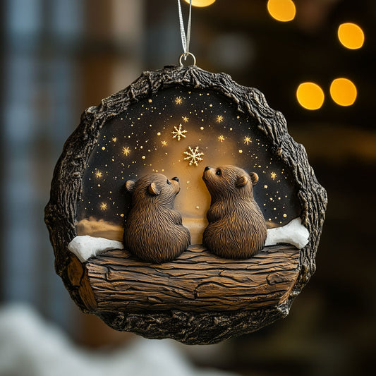 Winter Night Bear LT1710035CL Christmas Ornament