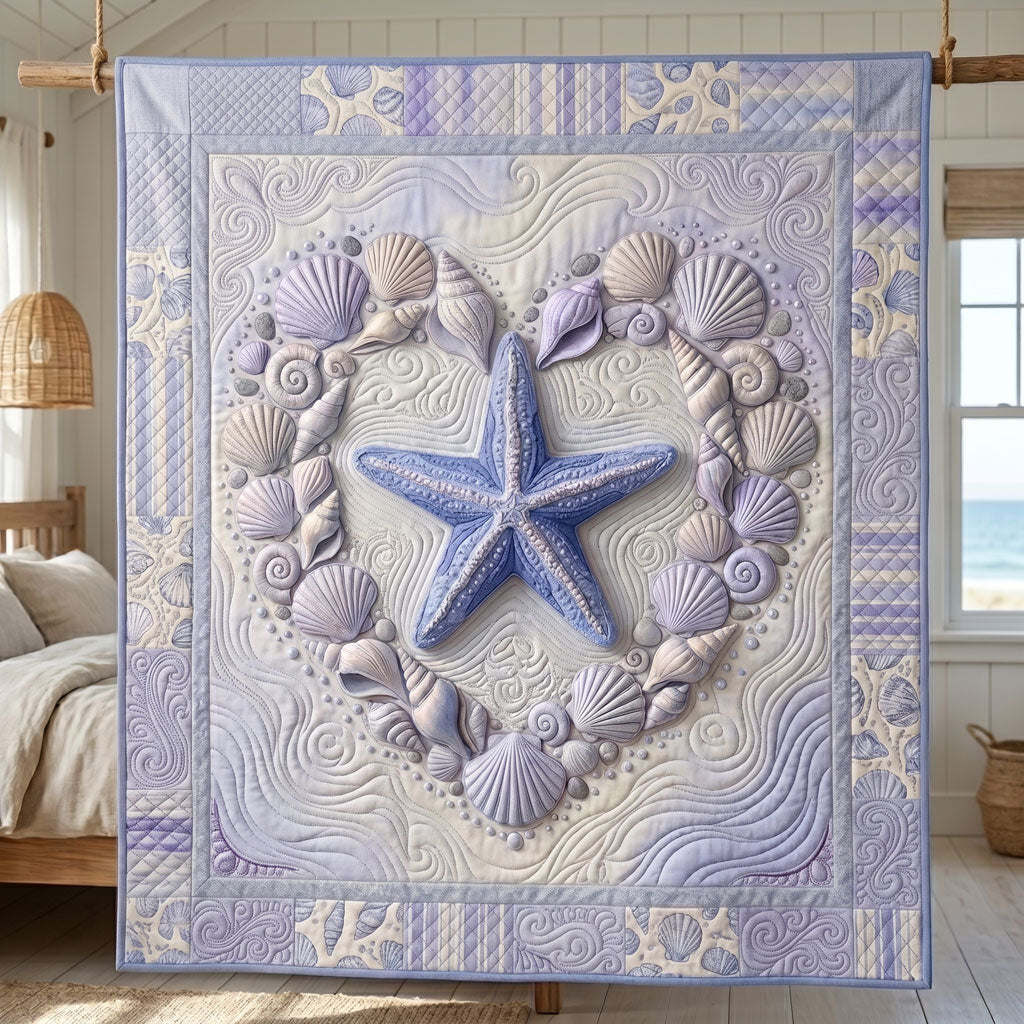 Seashell Heart Starfish WN0705025CL Quilt