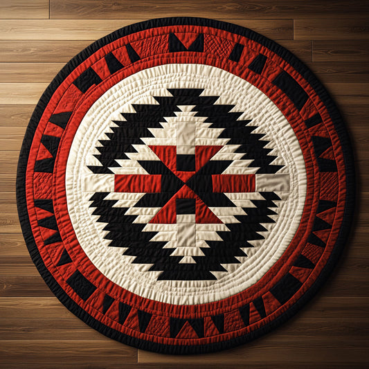 Geometric Harmony KL1301062CL Quilted Round Mat