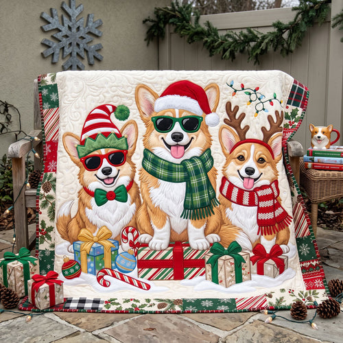Cool Corgi Christmas Crew WN2706006CL Quilt