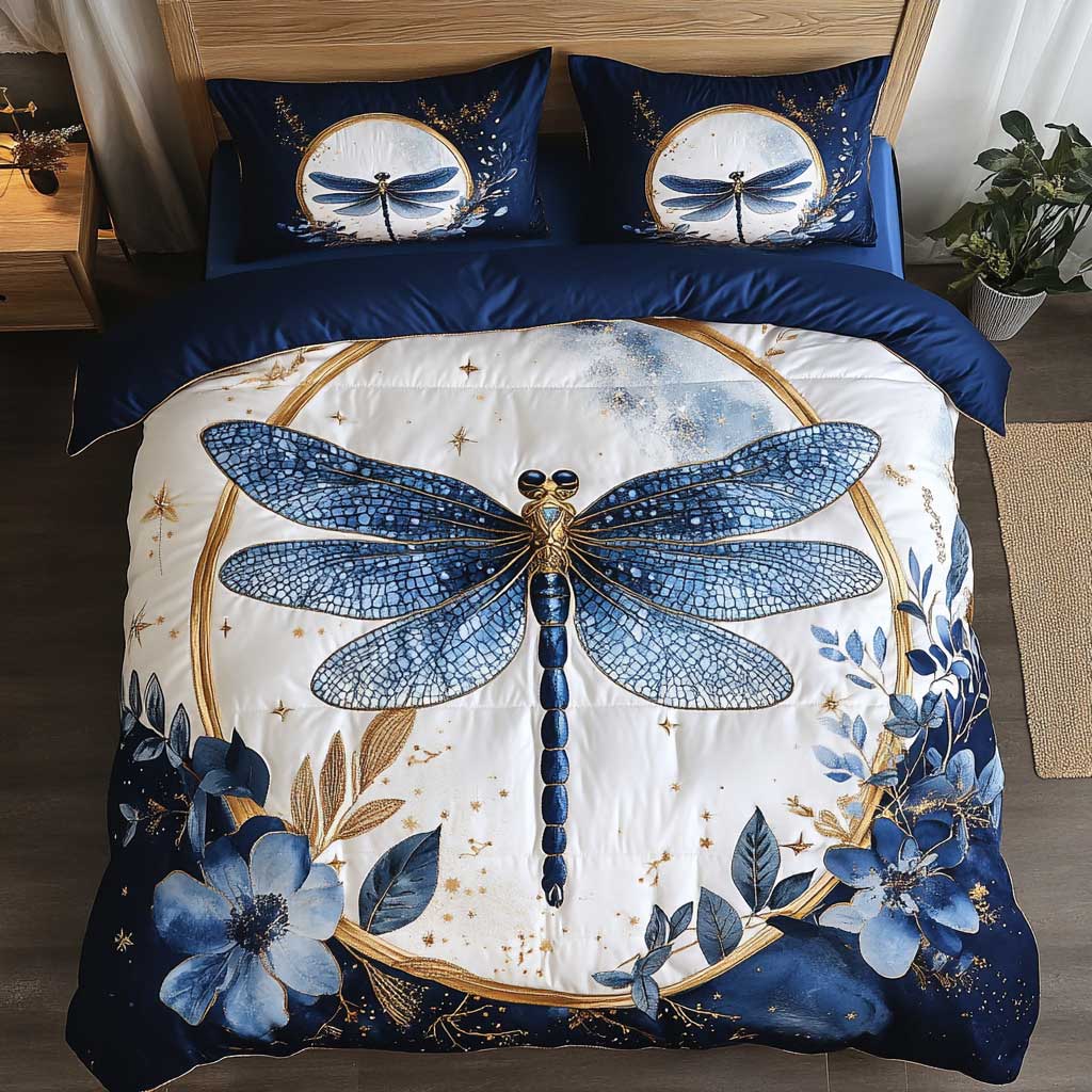 Magical Navy Dragonfly WP2502047CL Duvet Cover Set