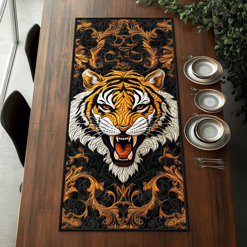 Baroque Tiger Portrait WJ0907031CL Quilted Table Runner