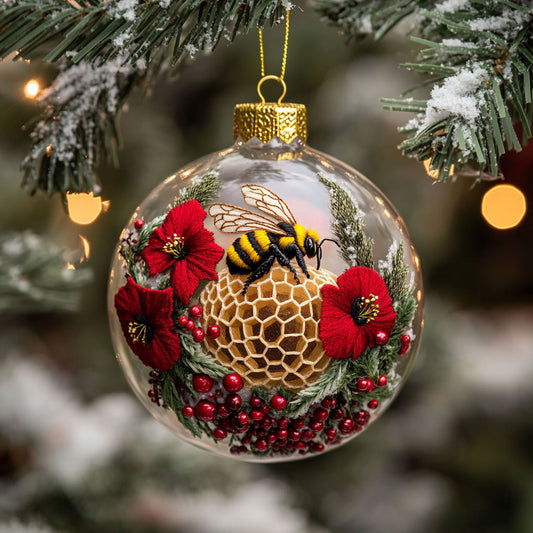 Red Petal Bee WN2210051CL Christmas Ornament