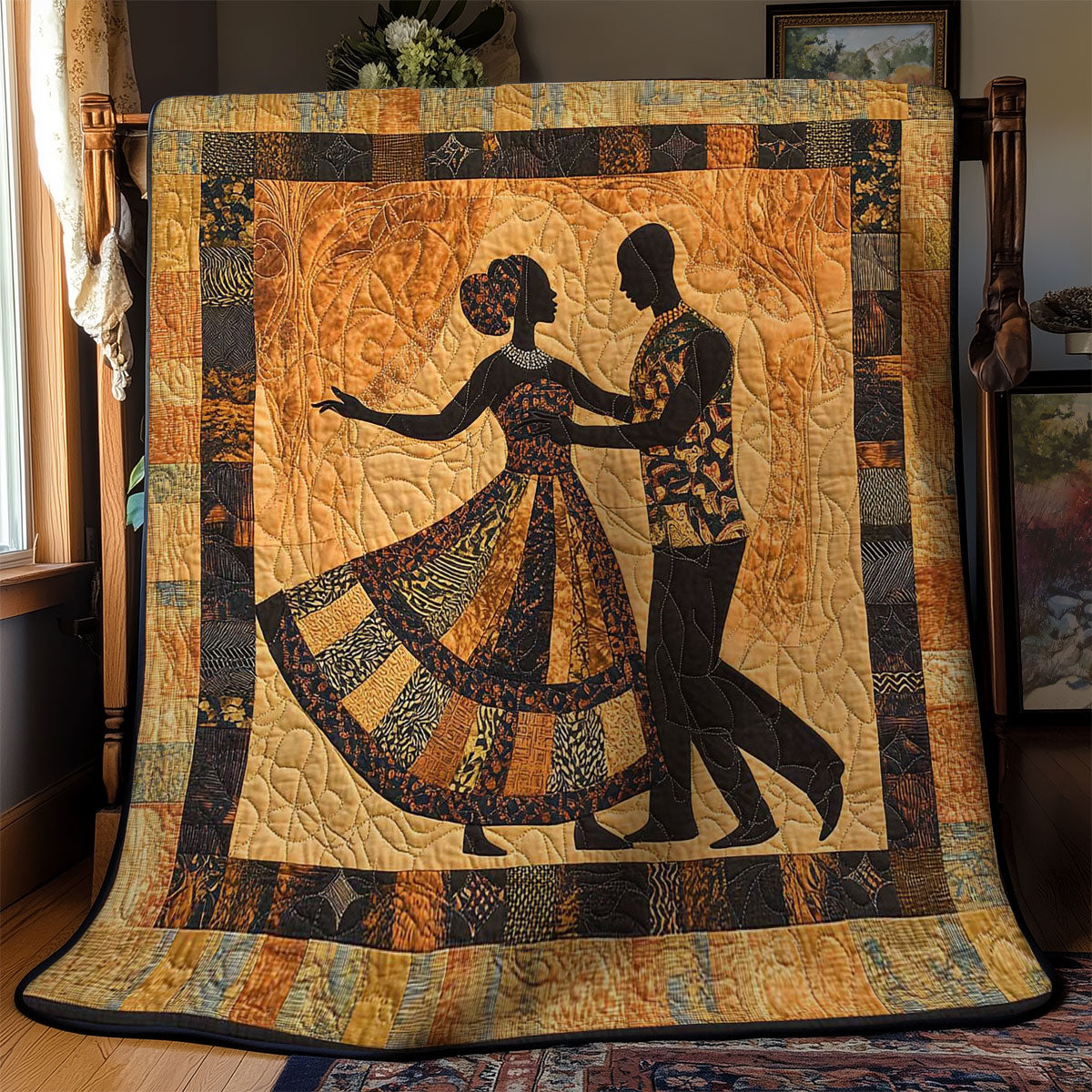 Dancing African Couple WN0703066CL Quilt