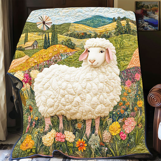 Sheep Flower Field WP2201044CL Quilt