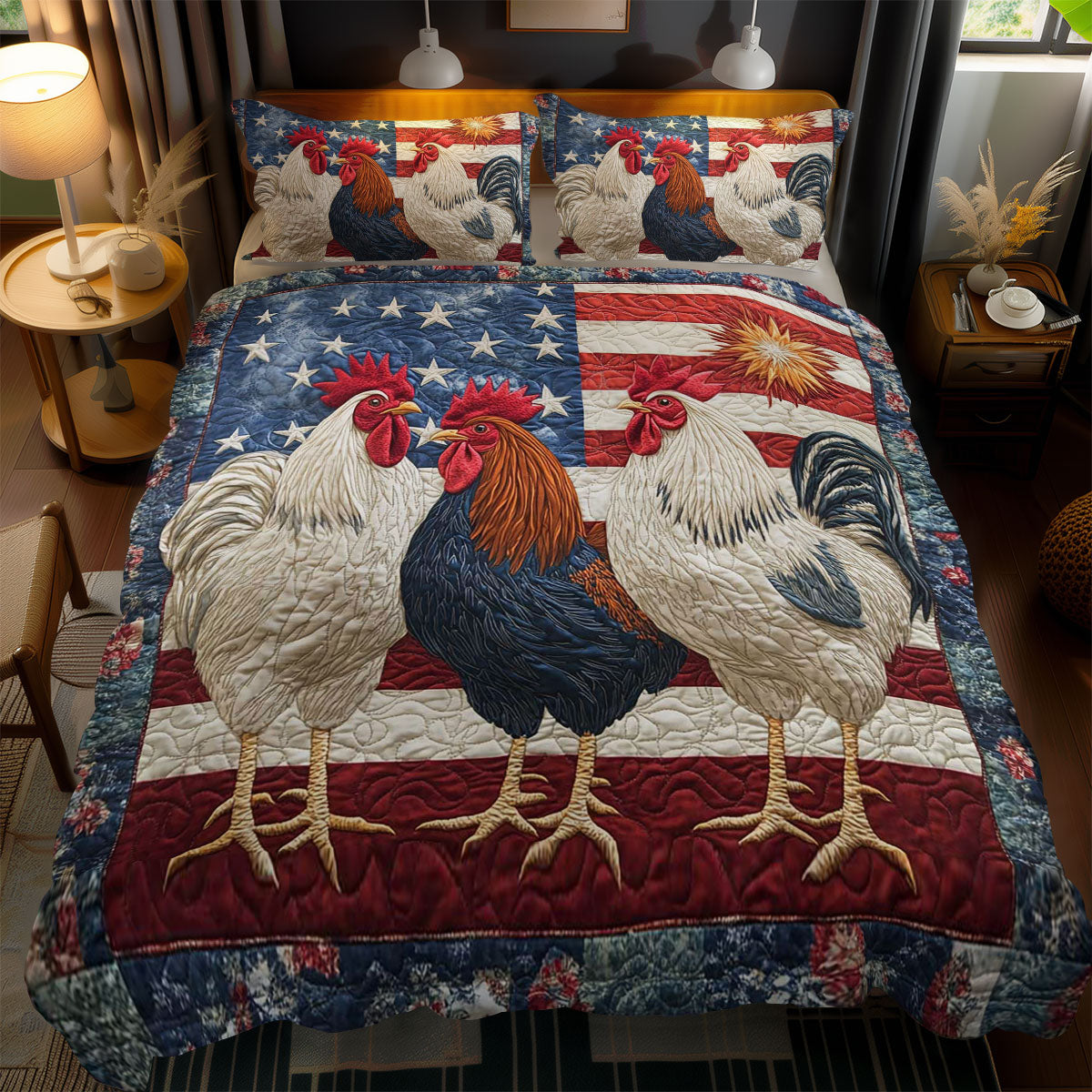 American Heritage Rooster WN1002045CL Duvet Cover Set