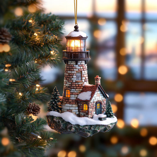 Lighthouse Frosty Cottage WN2611059CL Christmas Ornament