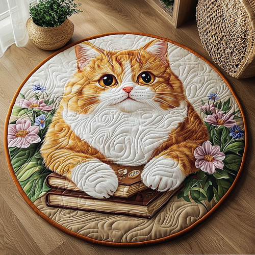 Wise Ginger Cat QA0901011CL Quilted Round Mat