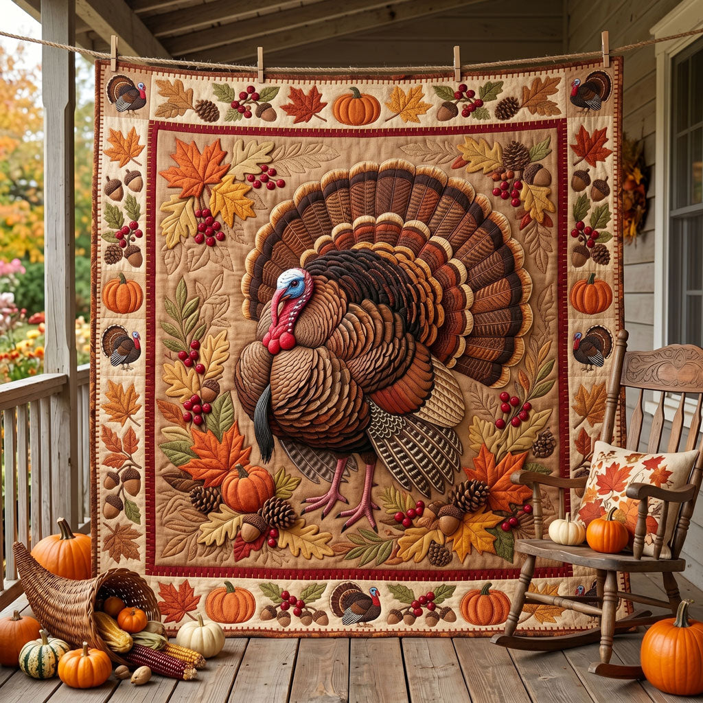 Thanksgiving Turkey Harvest WN1806013CL Quilt