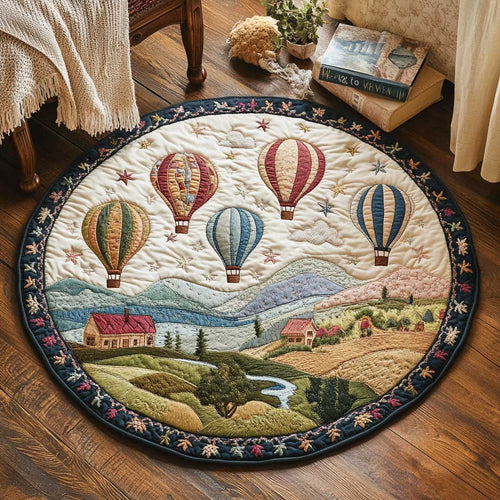 Hot Air Balloon Wanderlust WN0304048CL Quilted Round Mat