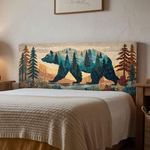 Evergreen Trail Bear CW2612005CL Quilted Headboard Slipcover
