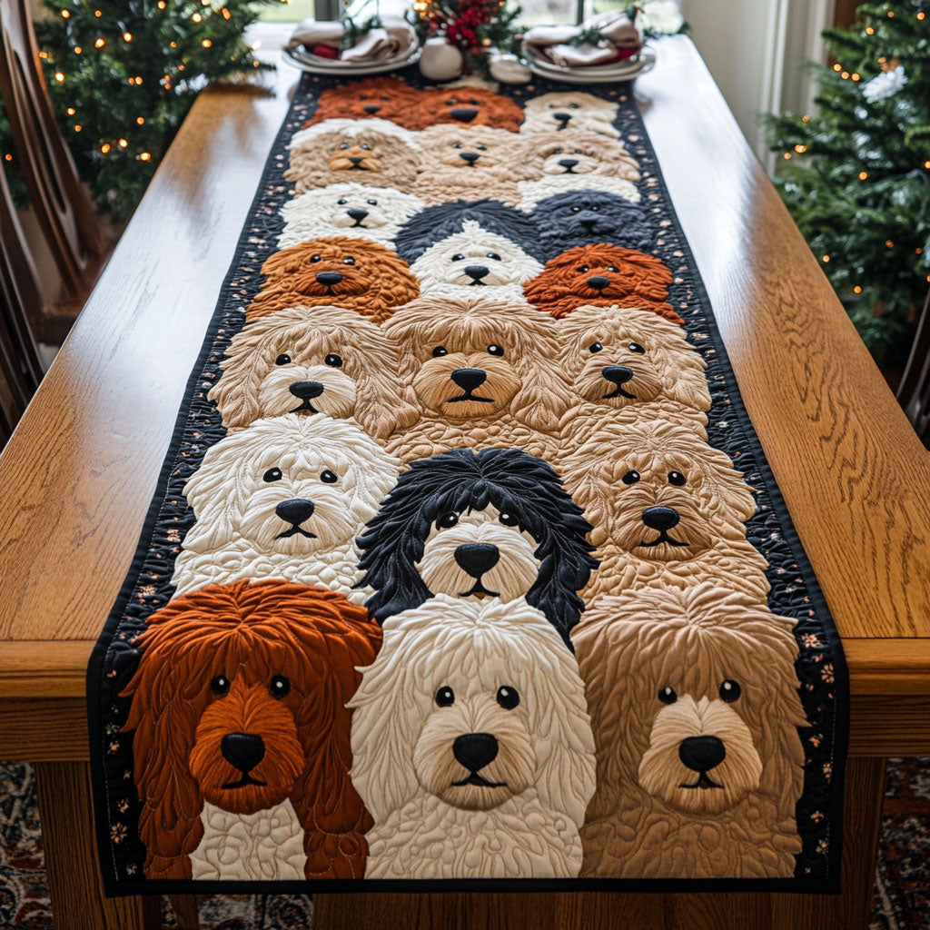 Doodle Dog WJ1005027CL Quilted Table Runner