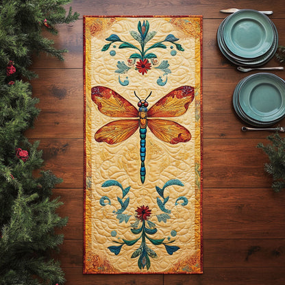 Folk Art Dragonfly WJ0407033CL Quilted Table Runner