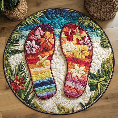 Flip Flops Escape WN2005031CL Quilted Round Mat