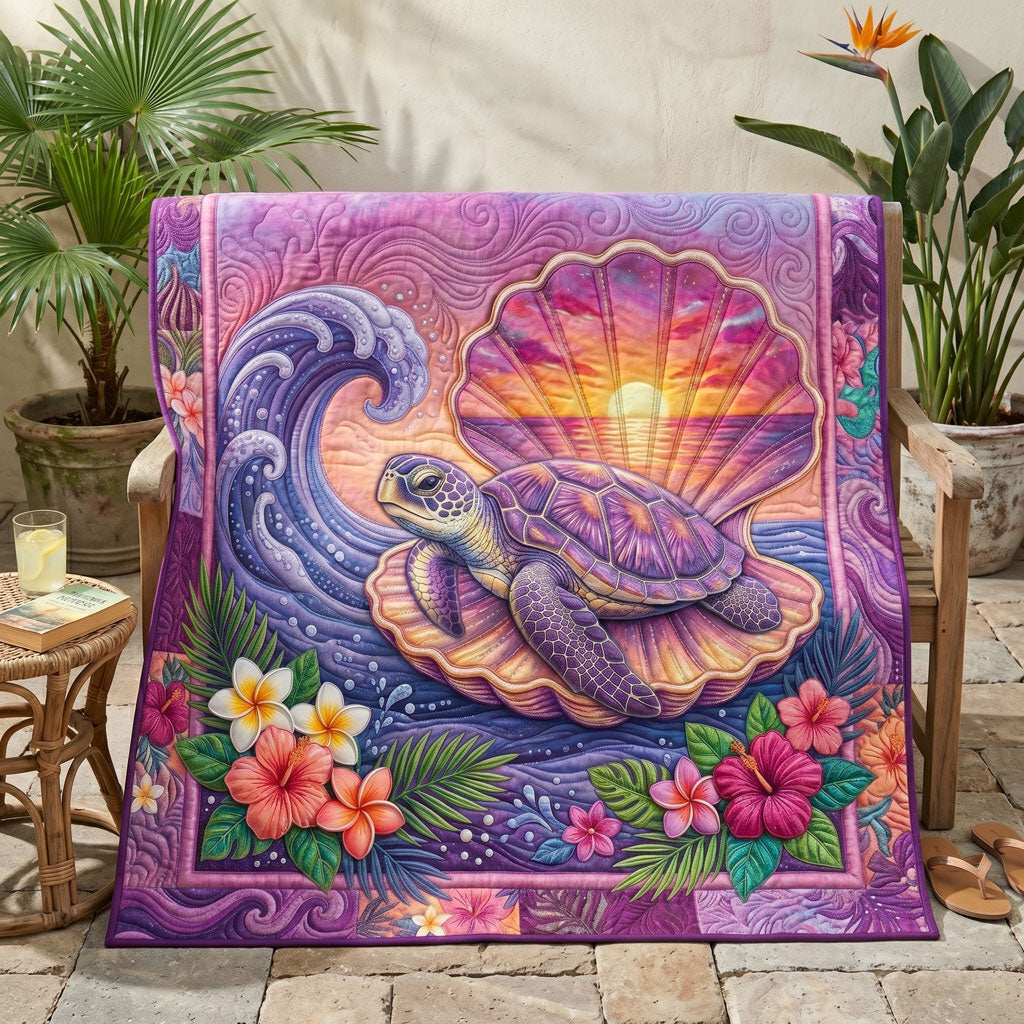 Tropical Sea Turtle Sunset WN0705028CL Quilt