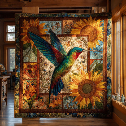 Sunflower Hummingbird CW2708108CL Quilt