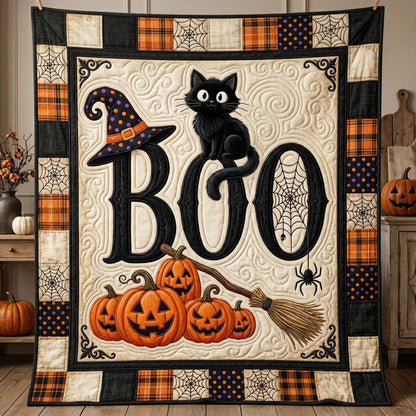 Boo Black Cat Witch Halloween WN0905002CL Quilt
