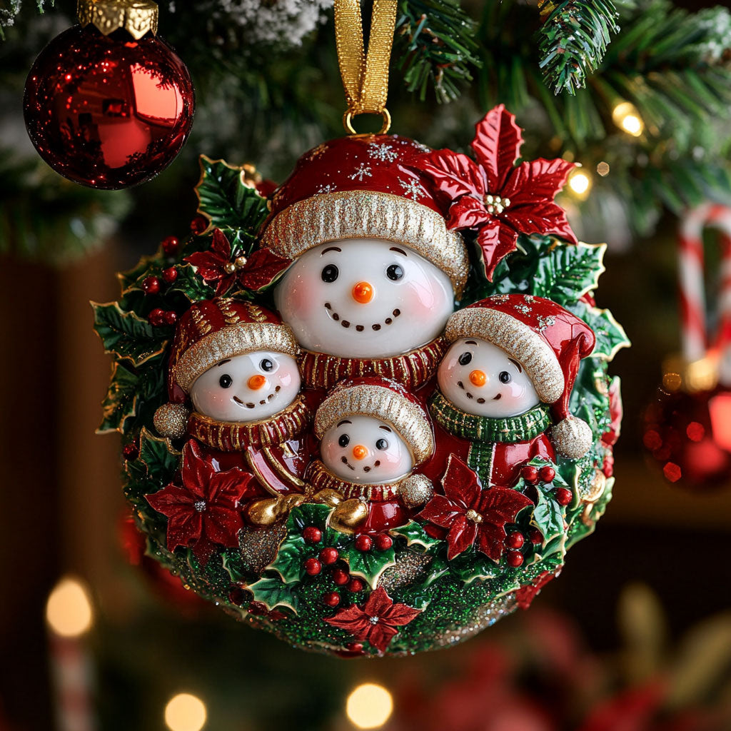 Snowman Family CW2410040CL Christmas Ornament