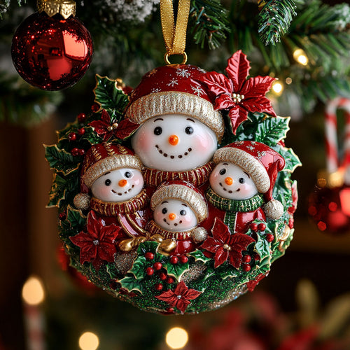 Snowman Family CW2410040CL Christmas Ornament