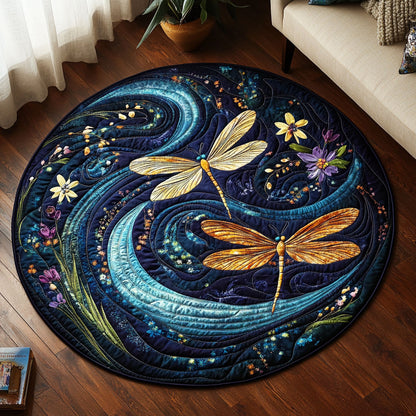 Dragonfly Velvet Night KL0701039CL Quilted Round Mat