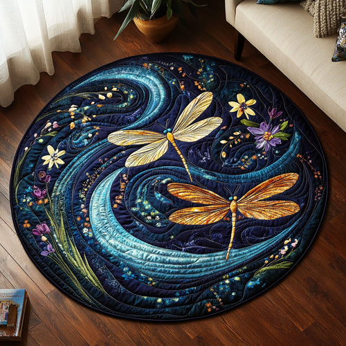 Dragonfly Velvet Night KL0701039CL Quilted Round Mat