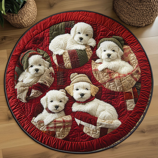 Golden Bichon Frise WN0907052CL Quilted Round Mat