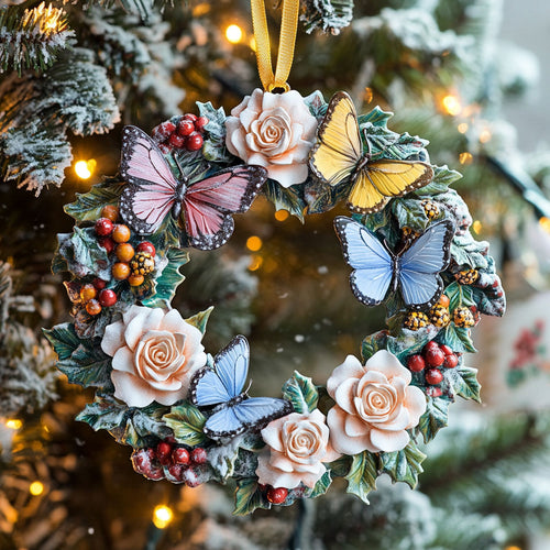 Butterfly Frosted Garden WN0812004CL Christmas Ornament