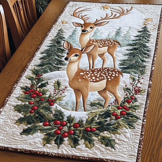 Christmas Deer XR3110002CL Quilted Table Runner