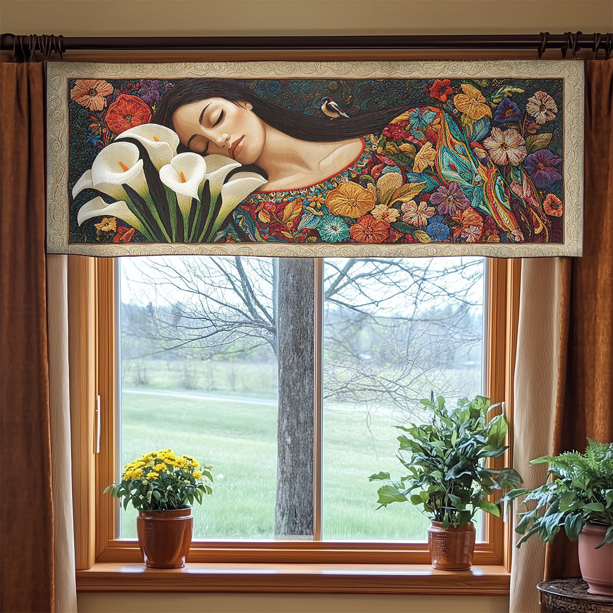 Floral Spirit Reverence WN1706031CL Quilted Valance