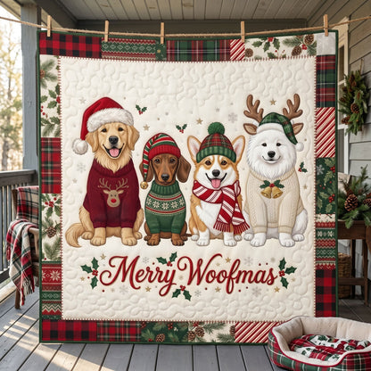 Merry Woofmas Dog Christmas WN2706010CL Quilt