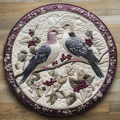 Woodland Doves WN2105067CL Quilted Round Mat
