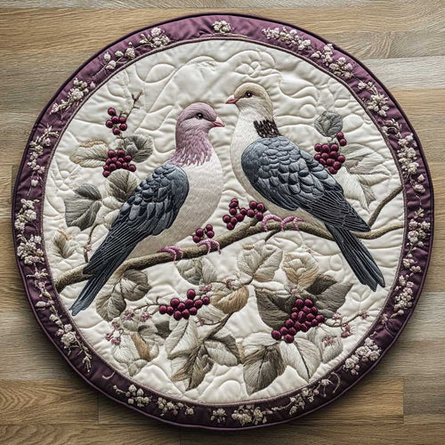 Woodland Doves WN2105067CL Quilted Round Mat