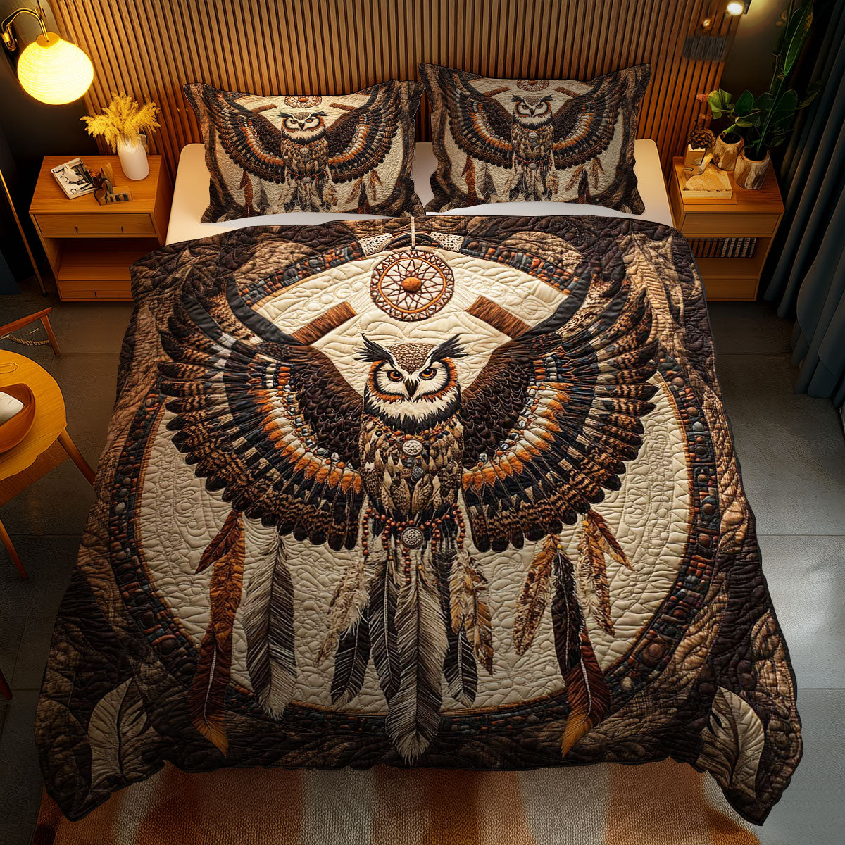 Feathered Owl Guardian WN2301062CL Duvet Cover Set