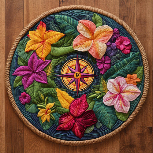 Lagoon Compass WN0207073CL Quilted Round Mat