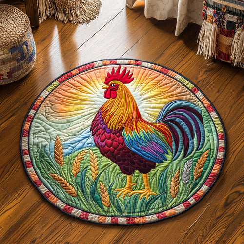 Sunrise Chicken WJ0306032CL Quilted Round Mat