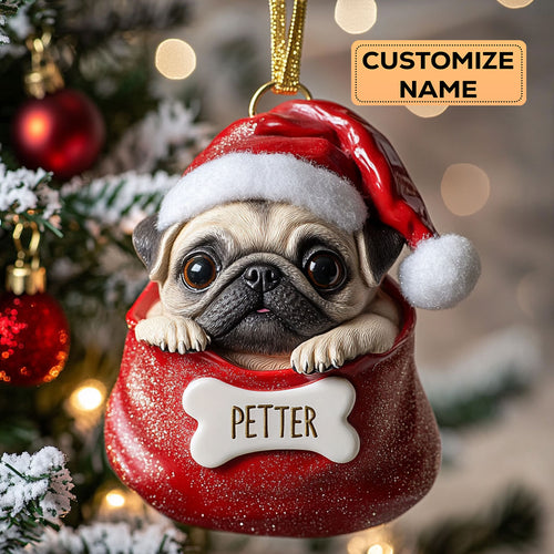 Pug Christmas CW0412036CL Personalized Christmas Ornament