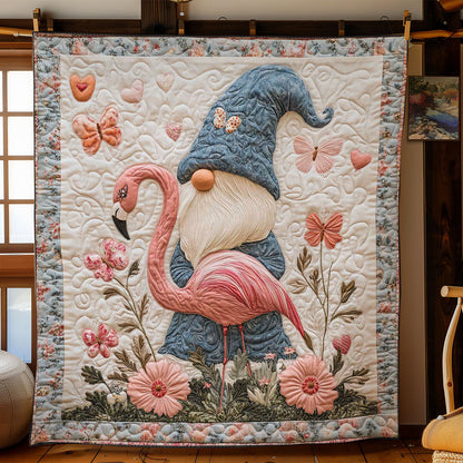 Valentine Gnome And Flamingo WN0701031CL Quilt