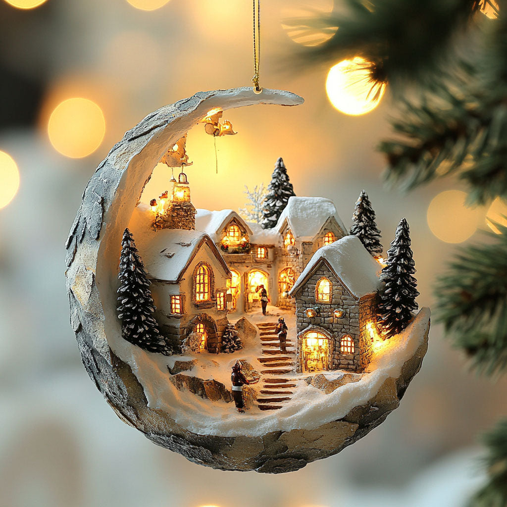 Snowy Glow Village WN2911072CL Christmas Ornament