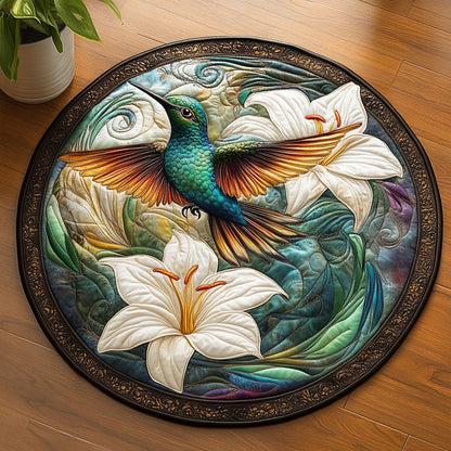 Blooming Hummingbird CW1705196CL Quilted Round Mat