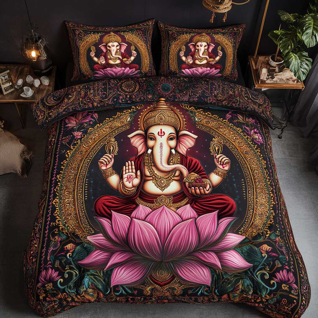 Hinduism Ganesha Lotus WN0503049CL Duvet Cover Set