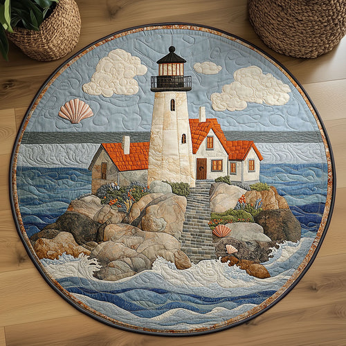 Lighthouse And Cabins WN0408032CL Quilted Round Mat